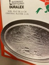 LES VERRERIES DE SAINT GOBAIN Duralex 13”Christmas Tree Platter #3530 France VTG