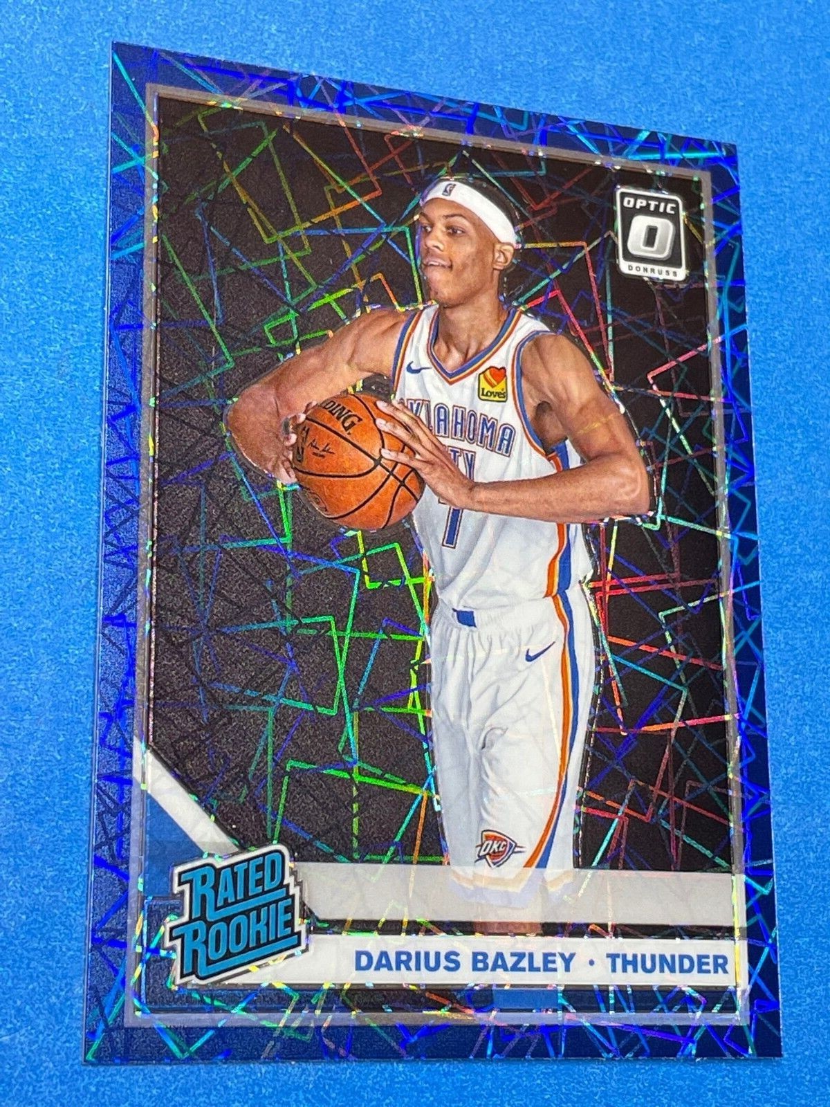 Darius Bazley 2019-20 Donruss Optic Blue Velocity Rated Rookie Prizm Holo #156