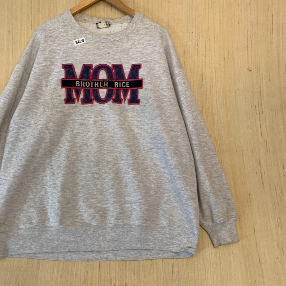 复古兄弟米毛衣成人 2XL 灰色长袖男式套衫刺绣 — 第 4/4 张图片