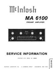 Service manual for McIntosh MA 6100