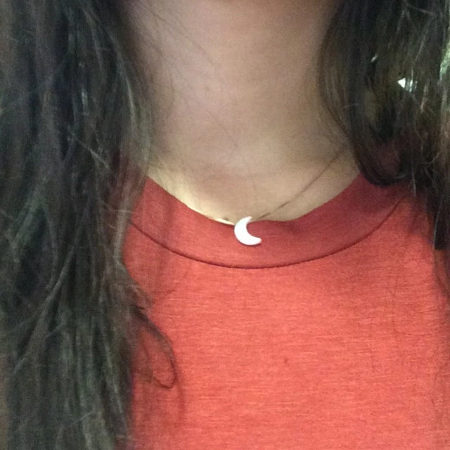 Collar Ópalo Luna, Plata de Ley, Cadena Llena de Oro, Impermeable Foto 3 de 4