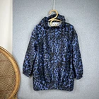Seed Sport Windbreaker Blue Leopard Animal Print Size XS