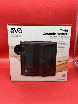EVO Twin Ceramic Heater - Energy Efficient Power Technology NEW-Sealed Box