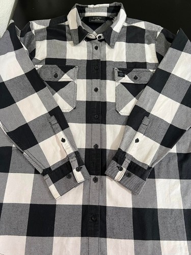 Harley Davidson® Women's Buffalo Plaid Long Sleeve Woven Shirt Black White Sz XL - Picture 13 of 21