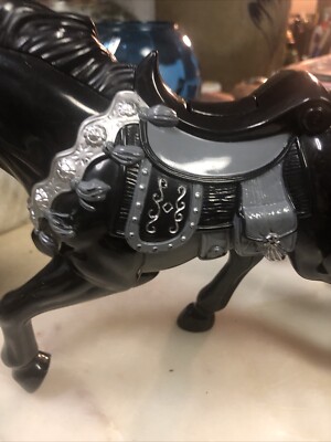 VTG 1997 Zorro Horse Tornado Figure Playmate Black Blue & Silver