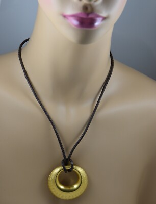 アクセサリー HERMES vintage 18K YG Vintage HERMES Pendant on Leather Cord with Box * | eBay