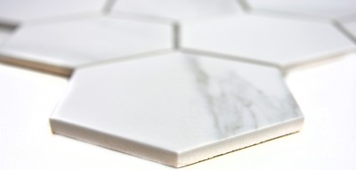 Mosaïque Hexagone Blanc Carrara 10 Plaques - Carreau Céramique Cuisine/salle De Bain - Neuf