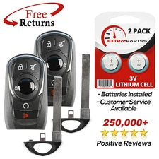 2 Remote Keyless Entry Fob Replacement Uncut SUV Key Blade For Buick 5b (HYQ4EA)