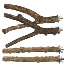 Bird Parrot Chew Bite Toys Claw Grinding Prickly Wood Play Stand Platform Cage