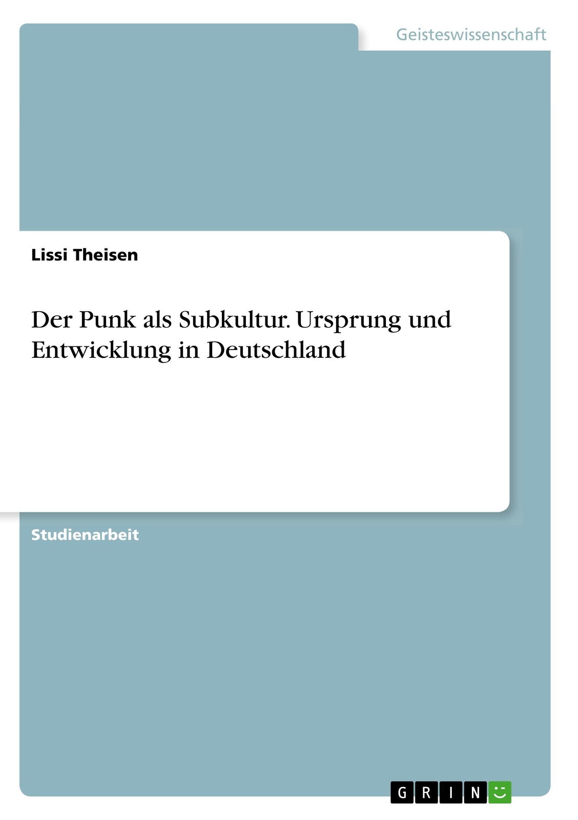 Thumbnail - Der Punk Als Subkultur. Ursprung Und Entwicklung In Deutschland | Buch
