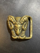 Vintage Trinity Solid Brass Belt buckle - Ram, Bighorn Sheep, Aries Sign
