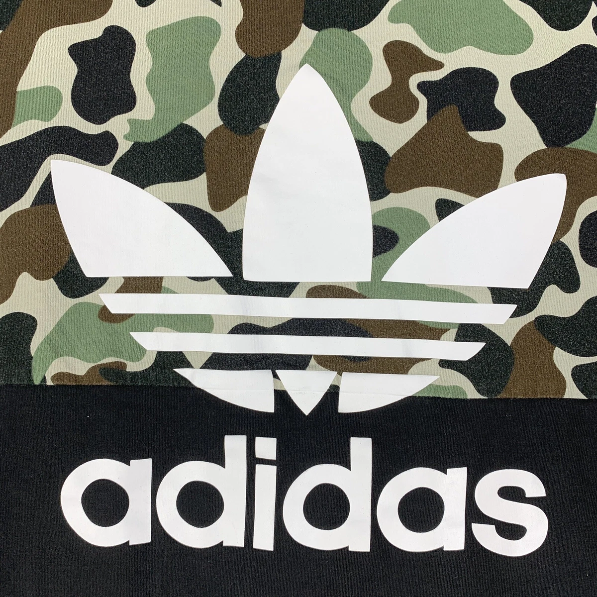 Adidas Camo Colorblock T Shirt L Adult Black Camouflage Short Sleeve 100%  Cotton | eBay