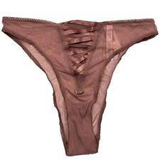 NWT VICTORIA'S SECRET Dream Angels Brazilian Pantie Sz M Purple Mesh