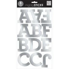 Me and My Big Ideas MAMBI Sticks Large Alphabet Stickers Aurora Silver Foil