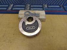 antique/vintage YALE 6 lever push key pancake padlock w/key 169