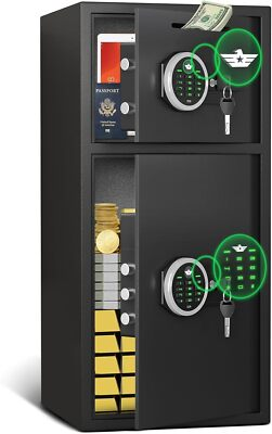 #ad #ad 6.5 Cub Large Safe Box Heavy Duty Gun Safe with Dual Alarm System Deposit Slot $199.97