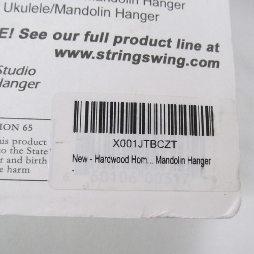String Swing Hardwood Ukulele or Mandolin Wood Wall Mount Hanger CC01UK USA Made - Picture 8 of 8
