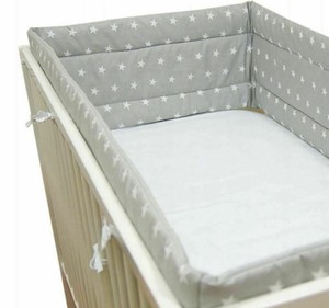 Tour De Lit De Bebe Autour Du Berceau 360x30cm Pare Chocs Gris Maille Pour Ebay