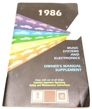 1986 Oldsmobile Factory Original Owners Manual Supplement