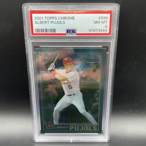 2001 Topps Chrome Albert Pujols Rookie Card RC 596 PSA 8 NMMT
