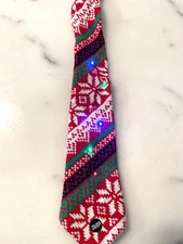 Uncle Bob's Light Up Christmas Holiday Season Neck Tie New with Tag---RED