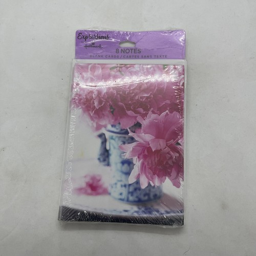4 Floral Hallmark Expressions Blank Notes Cards Thank You Cards 8 Cards Per Pack - Picture 5 of 6