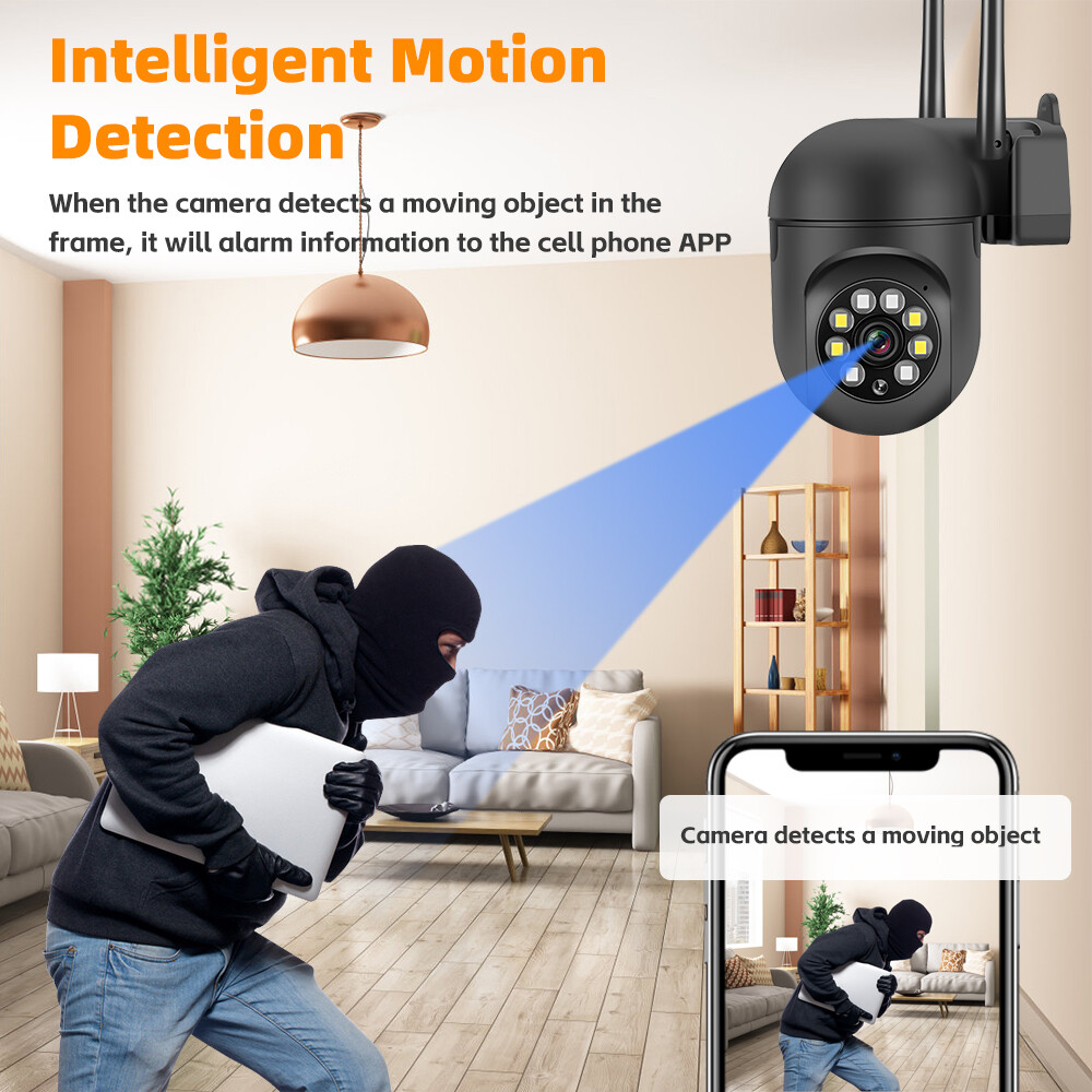 Security Cameras Wireless Outdoor Pan Tilt PTZ Dual-Band WiFi PIR