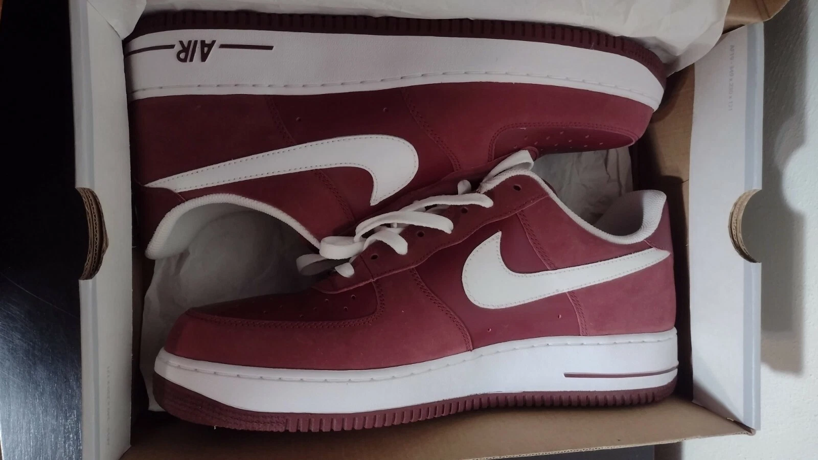 Nike Air Force 1 Supreme Rouge Daim DS Homme Taille 13 Cuir 315122 611 RARE
