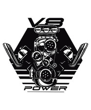 Engine V8 Sticker Decal