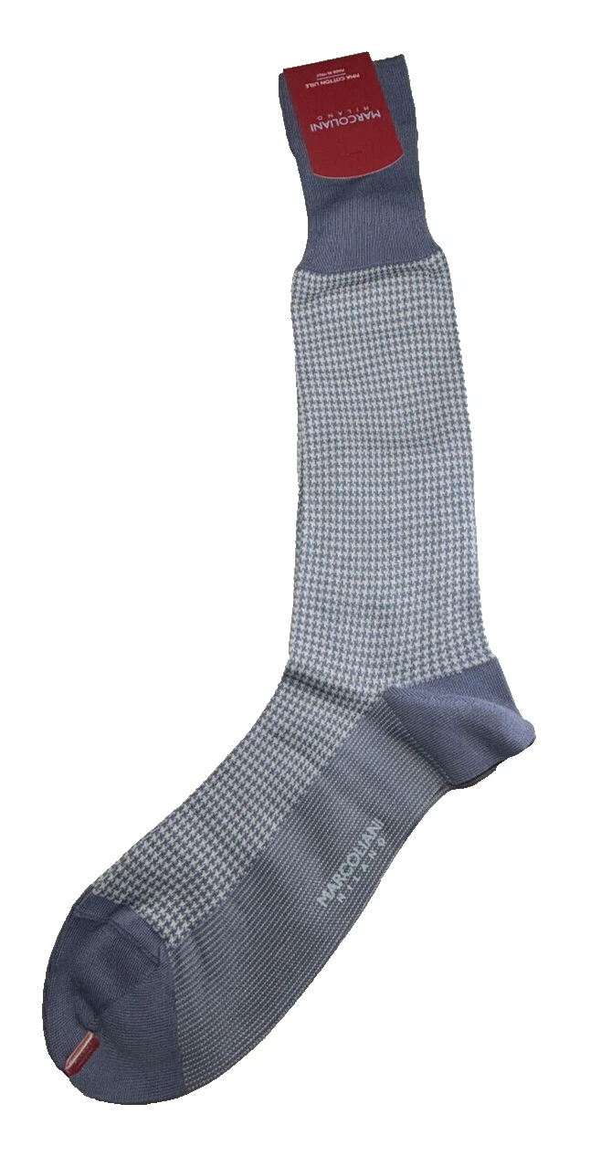 MARCOLIANI MILANO Unisex Socks Pima Cotton Lisle Jacquard Houndstooth One Size