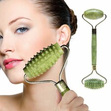 Natural Rose Quartz Facial Jade Stone Roller Beauty Massage Tool Face Massager