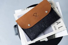 iPad Pro 11" Case iPad 10.5" iPad 9.7" Leather Sleeve Holder 100 Wool Felt