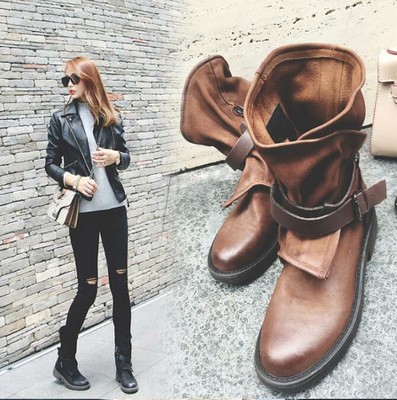 slouchy combat boots