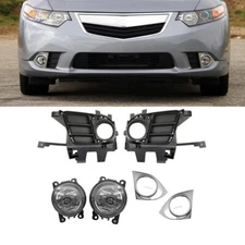 For Acura TSX 11-14 Front Bumper Fog Light Driving Lamps Chrome Cover Bezel Trim