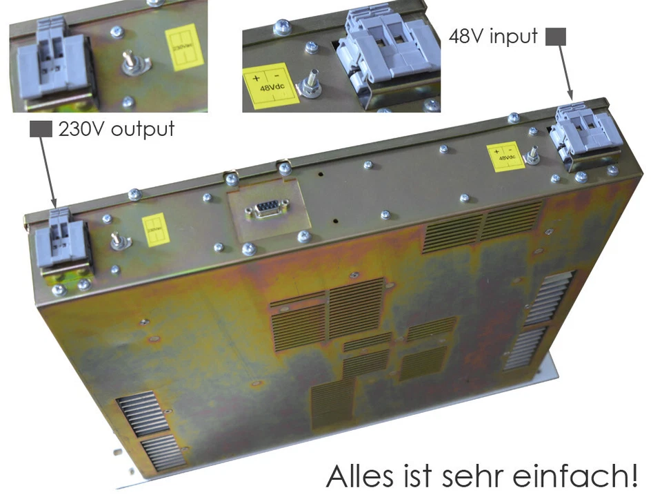 POWER ADAPTER DAUERLEISTUNG 48V DC AUF 230V AC UPS USV WECHSELRICHTER UMWANDLER - Bild 2 von 4