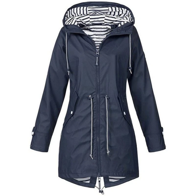 Women's Waterproof Raincoat - Lightweight Outdoor Jacket with Hood for Hiking