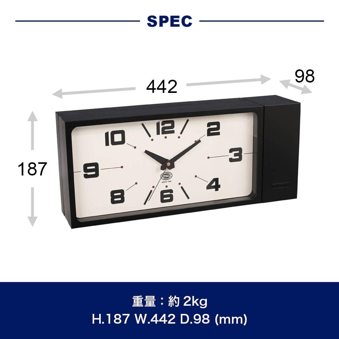 \新品未使用/ダルトン　DOUBLE FACES WALL CLOCK Dulton Double Face Wall Clock H21-0362GY Rectangle Magnet Type