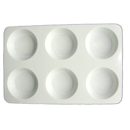 Kids paint palette with 6 large round well plastic artists palette