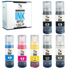 7 PK Compatible 552 Printer Ink Bottles for Epson EcoTank ET-8500 and ET-8550