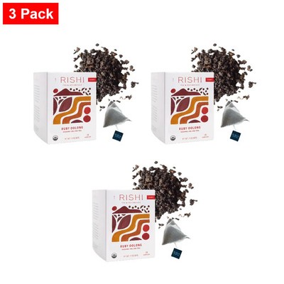 Rishi Tea Ruby Oolong Tea -Enjoy Hot Or Iced - 15 Count - 3 Pack
