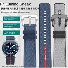 Elegant Nylon Silicone Strap for Panerai Luna Rossa Steel Buckle Band 22/24/26mm