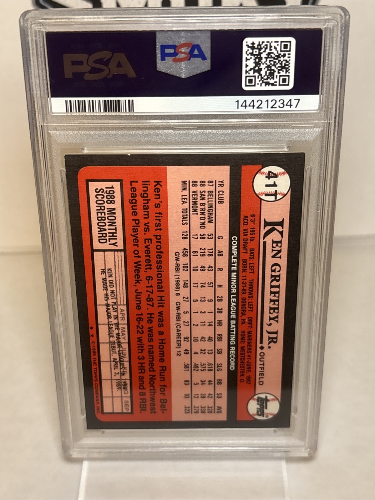 1989 Topps Traded - Ken Griffey Jr #41T (RC) view 3