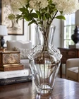Signed Steuben Crystal Vase Applied Sculptural Side Accents Clear 7.5"