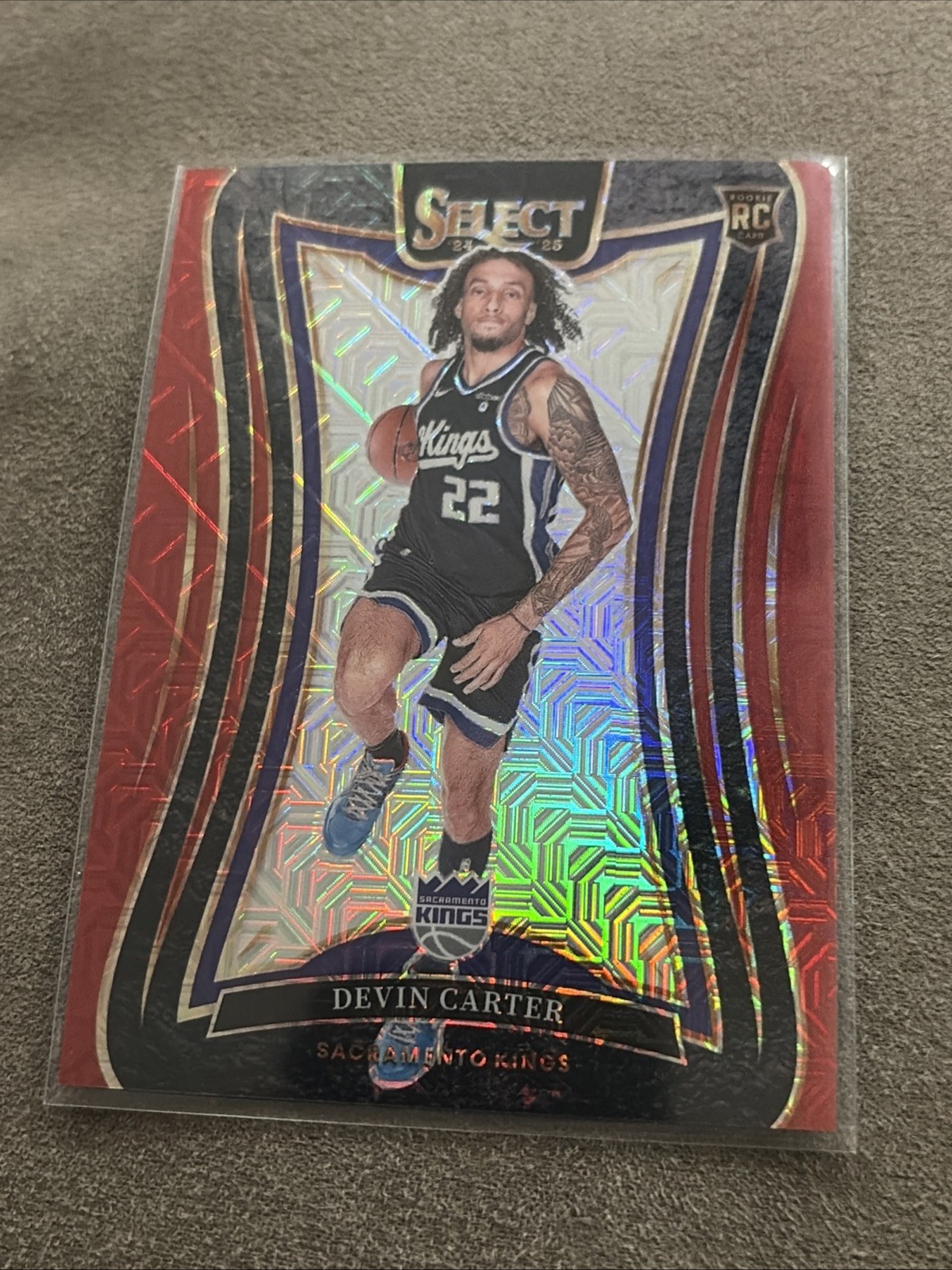 2024-25 Panini Select - Concourse Devin Carter #92 Red Mojo Prizm /20 (RC)