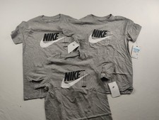 Nike Graphic Print Swoosh Kids Medium Gray T Shirt NWT Lot Of 3 