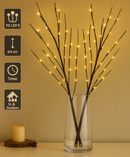 Lichterzweig 84cm schwarz mit 120 LEDs Leuchtzweig Beleuchtung Dekoration Zweig