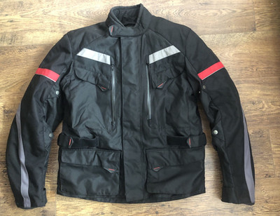 Crane Motorrad Textiljacke schwarz wattiert wasserdicht - Medium 39-41 ins