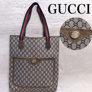 Ancien fourre tout Gucci PLUS PVC grande capacité cuir motif all over du Japon y6236