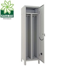 ARMADIO ARMADIETTO SPOGLIATOIO SPORCO PULITO 2 POSTI 50x50xH 179 METALLO GRIGIO