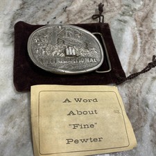 Vintage International Harvester Pewter Spec Cast Belt Buckle Tractor Bulldozer